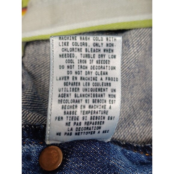 Guess Shorts Blue Denim Cut Off Women's Sz 34 Distressed Embroidery Pockets - Picture 9 of 10